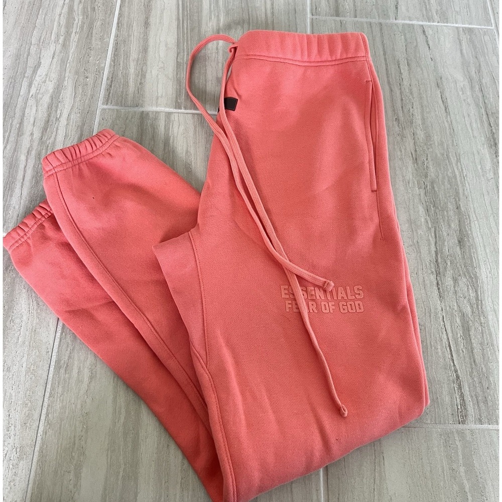 NEW Essentials Fear of God Coral Fleece Sweatpants Men's Drawstring Pockets S